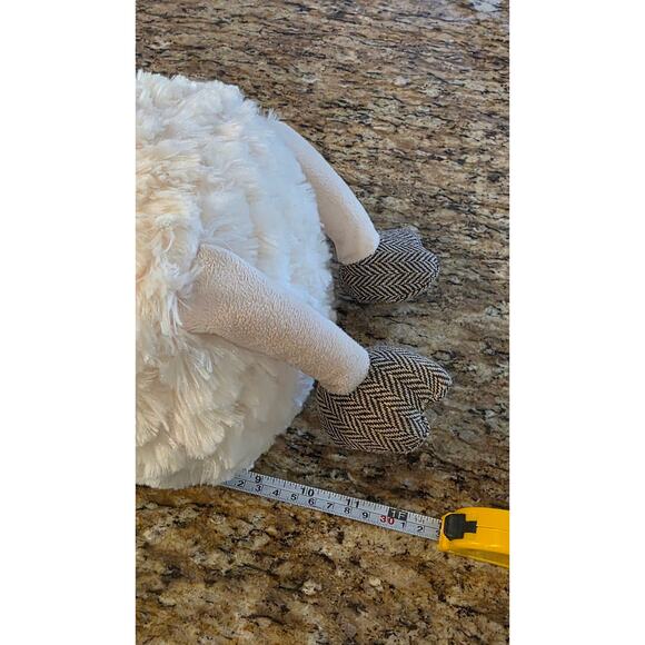 Pier 1 One Imports Soft PLUSH sheep cream‎ lamb hattie plaid bow - Picture 6 of 6